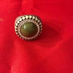 Lia Sophia Green Gem Silver Ring
